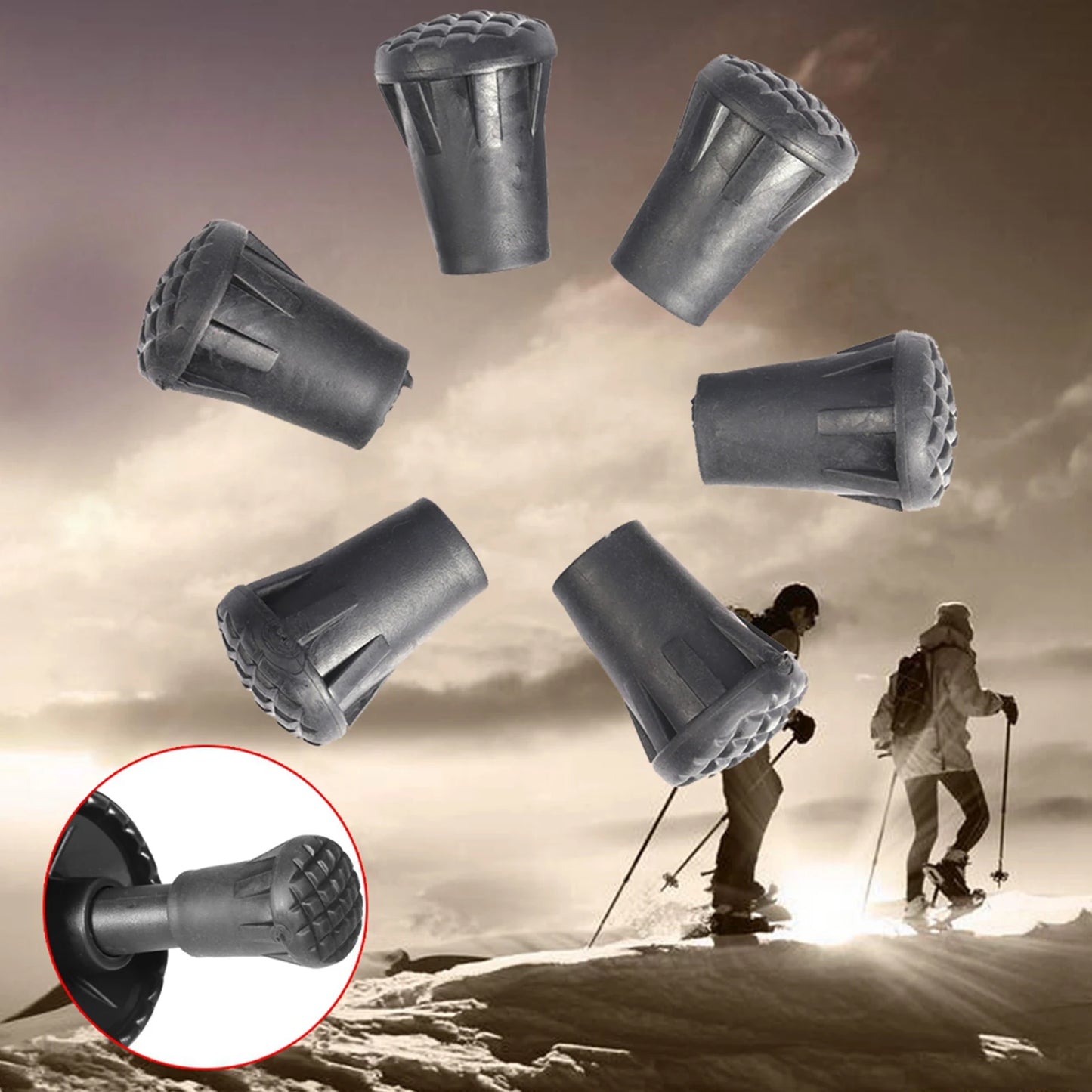 /set Replacement Outdoor Trekking Hiking Pole Tip End Walking Stick  Cover Protector Walking Stick Tip End Cane Protector