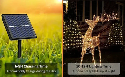 Fairy Lights Solar Garden Lights String Lights with 8 Modes Waterproof Wire Lights for Patio Yard Trees Christmas Party