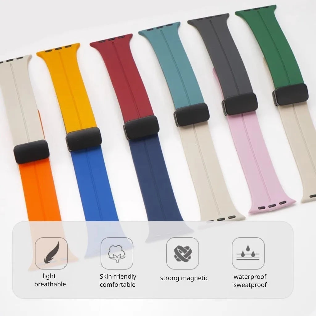 Magnetic Strap For Apple watch ultra band 49mm 45 mm Silicone Bracelet iWatch Series 7 8 se 6 5 3 44mm 45mm 40mm 41mm 42mm 38mm