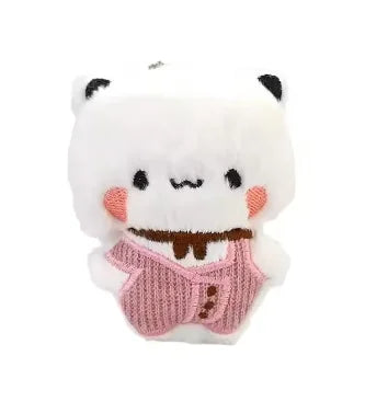 1/2Pcs New Panda Bubu and Yier Plush Pendant Keychain Dolls Cute Cartoon Panda Bear Key Ring Backpack Pendant Couple Gifts