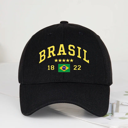 Brazil Flag Five-Star Soft-Top Baseball Cap Stylish Athletic Look Perfect for Daily Match Viewing and Outdoor Sports Great Gift