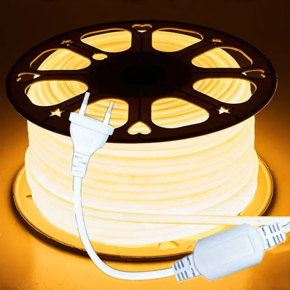 COB LED Strip 220V Switch/Dimmable Power EU Plug 288LEDs/m 3000k 6000k RA90 Outdoor Garden FOB LED Tape Bedroom Kitchen Lighting