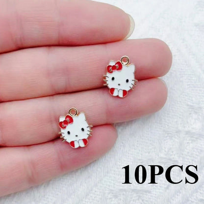10/14PCS cartoon cute little animal DIY handmade jewelry accessories alloy drip pendant earrings earrings jewelry
