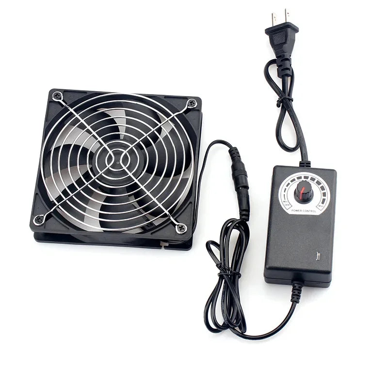 12cm 3000RPM Exhaust Fan Bathroom Cooling Fan with Controller 3V-12V Btc Machine Chassis Workstation Cabinet Radiator Server Fan