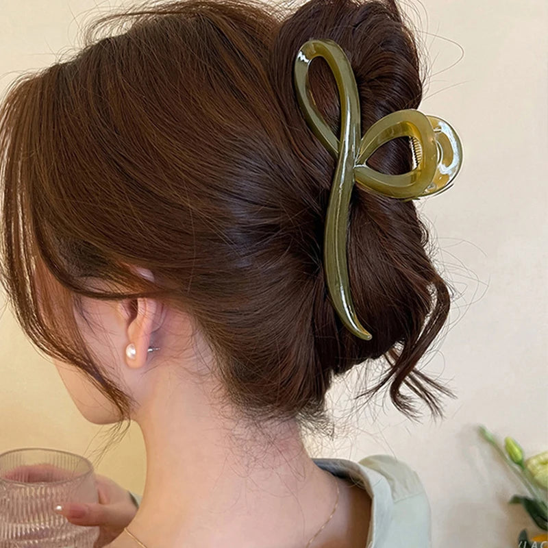Elegant Jelly Color Bow Hair Claw For Women Girls Sweet Hair Ornament Back Headband Hair Clips Hairpin Fashion Hair Accessories