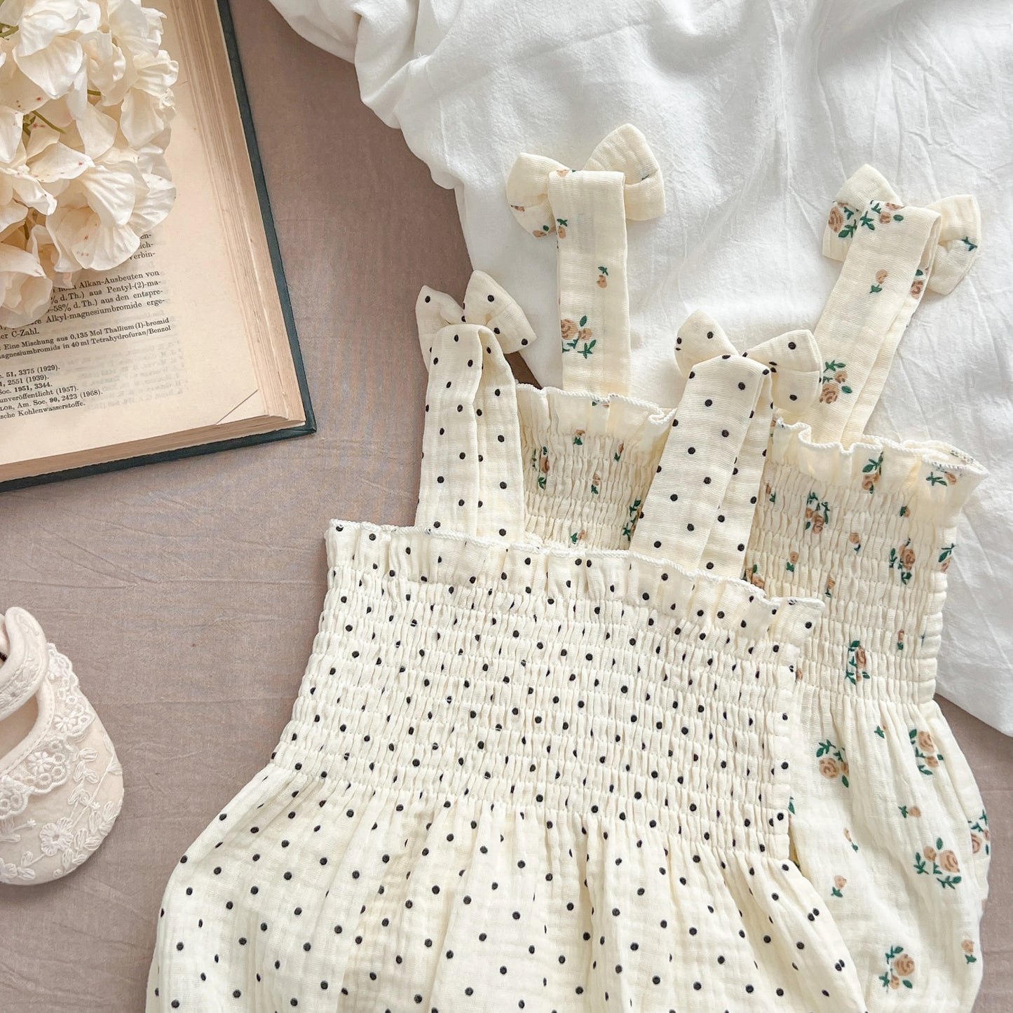 Summer Outfit Kids Baby Clothes Cotton Sleeveless Rompers Newborn Girls Clothes Toddlers Flower Bow Kids One-pieces Bodysuits