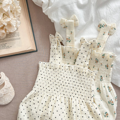 Summer Outfit Kids Baby Clothes Cotton Sleeveless Rompers Newborn Girls Clothes Toddlers Flower Bow Kids One-pieces Bodysuits