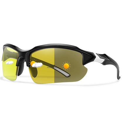 Photochromic Cycling Sunglasses Men Outdoor Sports Tactical Camouflage Goggles Vintage Driving Riding Fishing Windproof