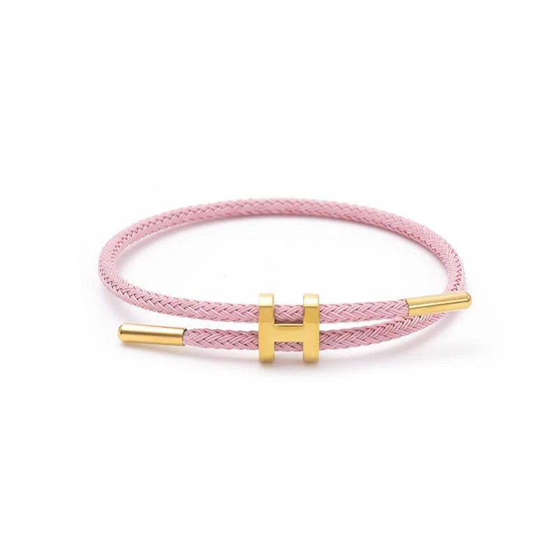 The multi-functional, fashionable and elegant H-buckle stainless steel rope women's bracelet is suitable for men's charming brac