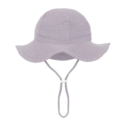 Floral Print Baby Bucket Hats Adjustable Solid Caps for Infant Boys Girls Sunscreen Outdoor Beanies Beach Fishing Headwraps