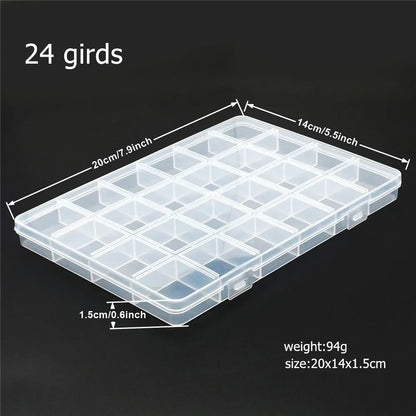 6–32 Compartment Plastic Storage Organizer Box for Beads, Jewelry & Craft Supplies