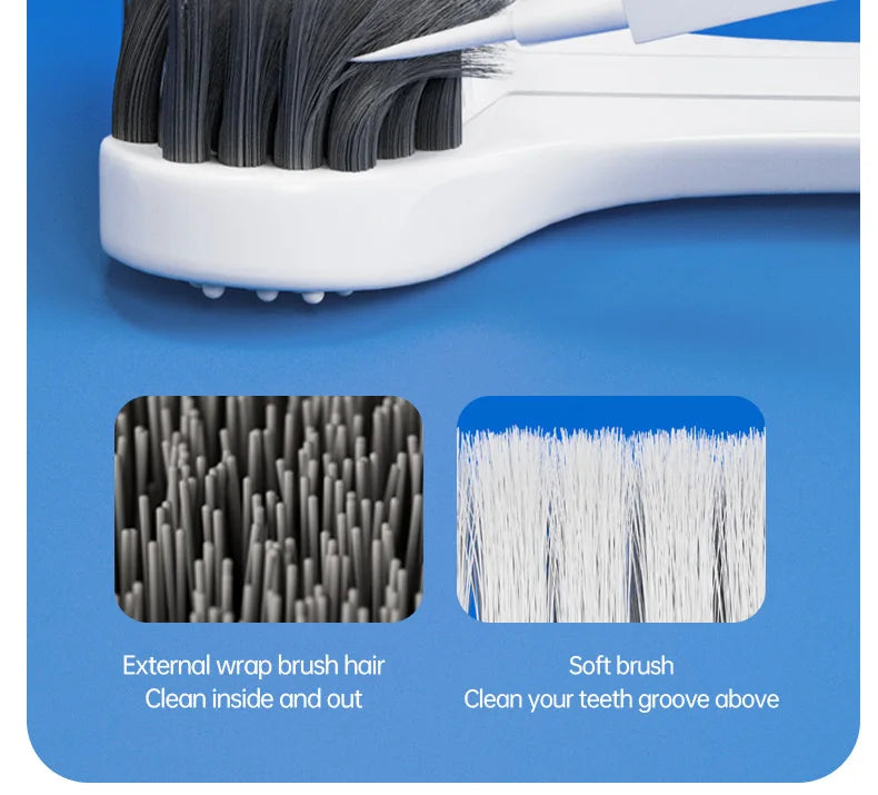 3D Manual Toothbrush 6pcs Three sided U-shaped Soft Toothbrush for Comprehensive Oral Cleaning for Adults, Men and Women, Coup