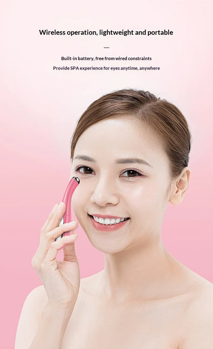 Electric Eye Massager Beauty Device Delicate Eye Skin Puffiness  Smooth Fine Lines Care Tool