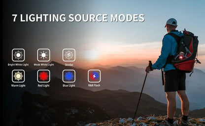 MINI USB Rechargeable LED Flashlight Portable Tail Magnet Work Light Super Bright Camping Lantern Side COB Emergency Torch Light