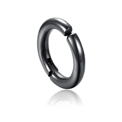 1 Pcs Clip On Hoop Earrings For Men Women Stainless Steel Fake Non Piercing Magnetic Dangle Earring Black Huggie Hoop
