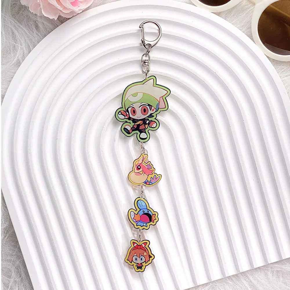Pokémon Characters Pikachu Bulbasaur Jigglypuff Acrylic Keychain Bag Charms Accessories Backpack Pendant Key Holder Friend Gifts