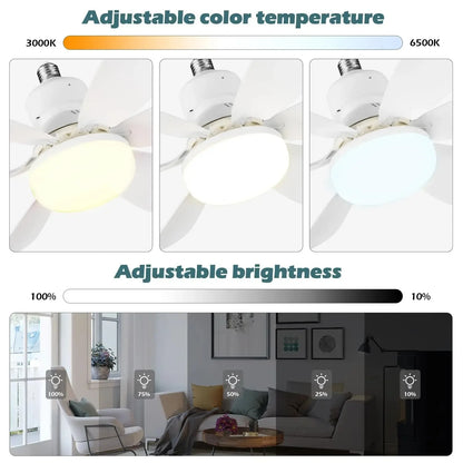 40W Ceiling Fan Light E27 with Remote LED Dimming Function Suitable for Living Room Study and Home use 85-265V