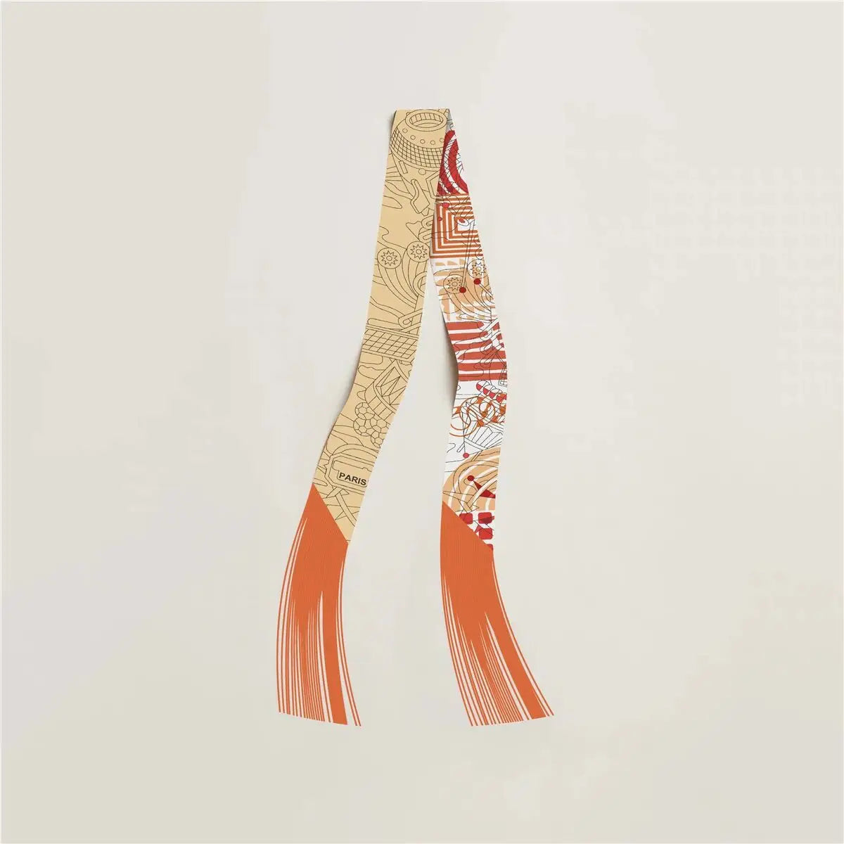 130x5cm Tassel Cashew Print Scarf Women's All-season Twill Silk Decorative Ribbon Multi-purpose Bag Hair Tie Belt Scarf