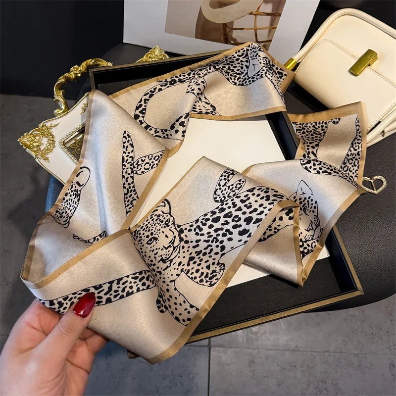Fashion Skinny Silk Scarf for Women Letter Hair Ribbons Headbands Bandana Female Bag Wrist Wrap Neckerchief Foulard Neck Ties