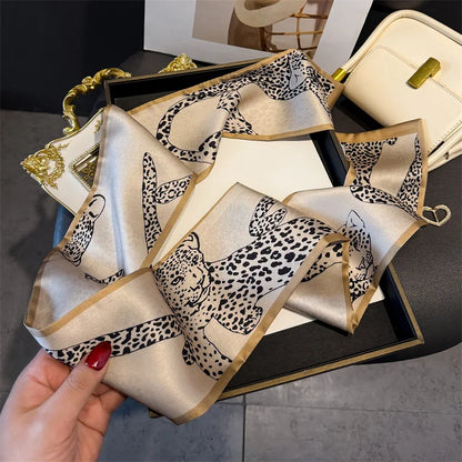 Fashion Skinny Silk Scarf for Women Letter Hair Ribbons Headbands Bandana Female Bag Wrist Wrap Neckerchief Foulard Neck Ties