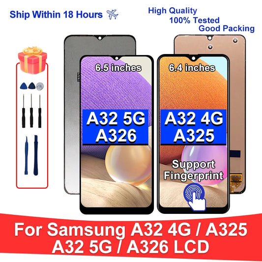 For Samsung Galaxy A32 4G LCD SM-A325F Display Touch Screen Digitizer For Samsung Galaxy A32 5G LCD SM-A326B Replacement