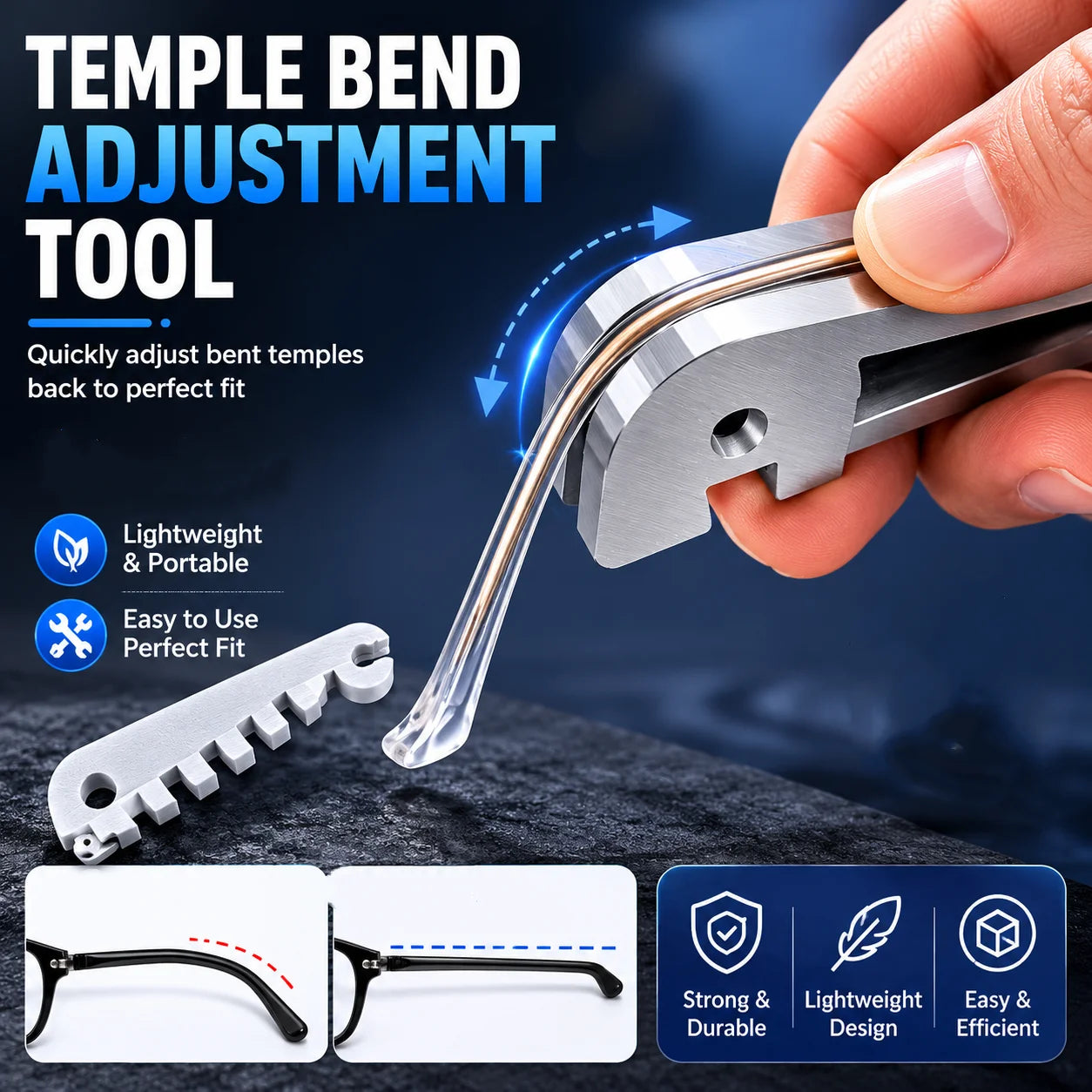 Eyeglass Leg Bending Adjustment Tool, Leg Bending Repair Tool, Eyeglass Frame for Leg Bending Adjustment.