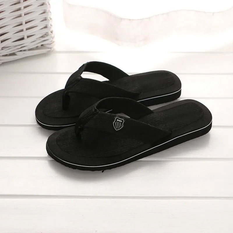 Men's Casual Flip Flops Fashion Beach Shoes Men Summer Non-Slip Flat Slides Mens Slippers Indoor House Shoes Man Male Slipper