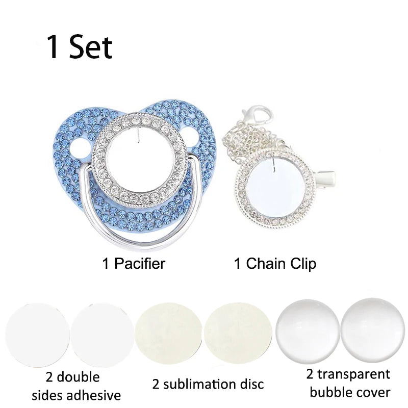 New Blank Baby Pacifier Clip Holder Set Personalized Newborn Dummy BPA Free Luxury Silicone Infant Teether Baby Soother