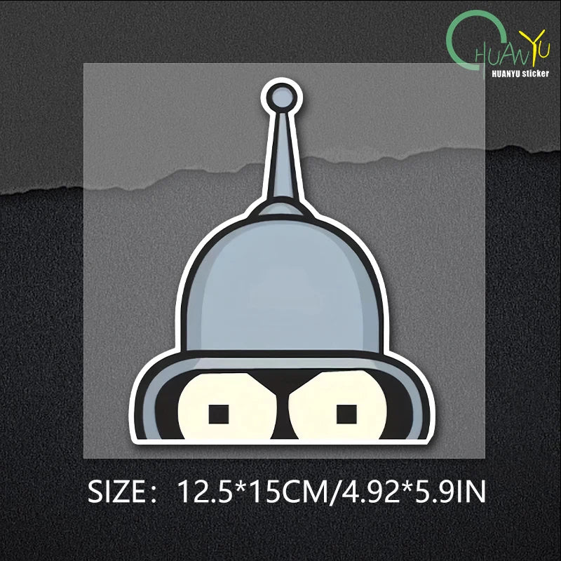 Bender-Face-Futurama's Sticker Cartoon Vinyl for Cars Trucks Laptops