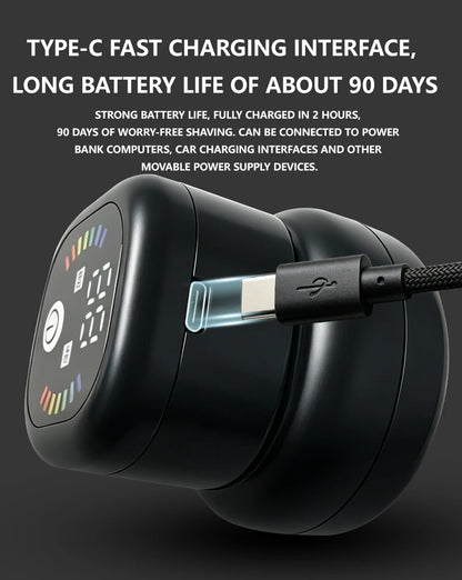 Multi-functional Electric Shaver with Automatic Haircutting, Shaving, Charging, Portability, and Push-Scissor Features