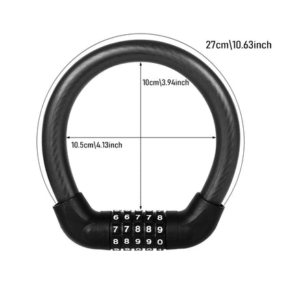 5-Digit Combination Bike Lock - Heavy-Duty Universal Bicycle Lock for Mountain Bike/Scooter/&Motorcycles - Anti-Theft Protection