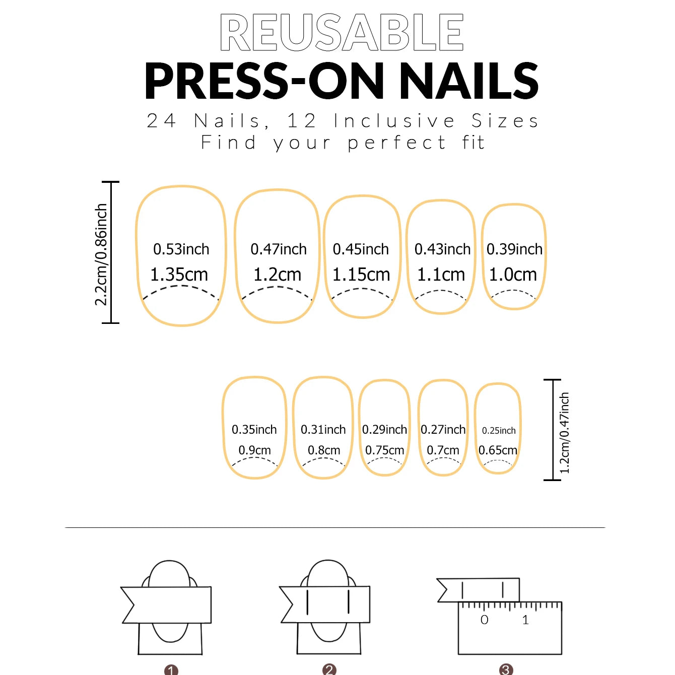 ARTAUG 24PCS Press On Nails Medium White Square Press On Nails Sweet Press On Nails korean press on nails