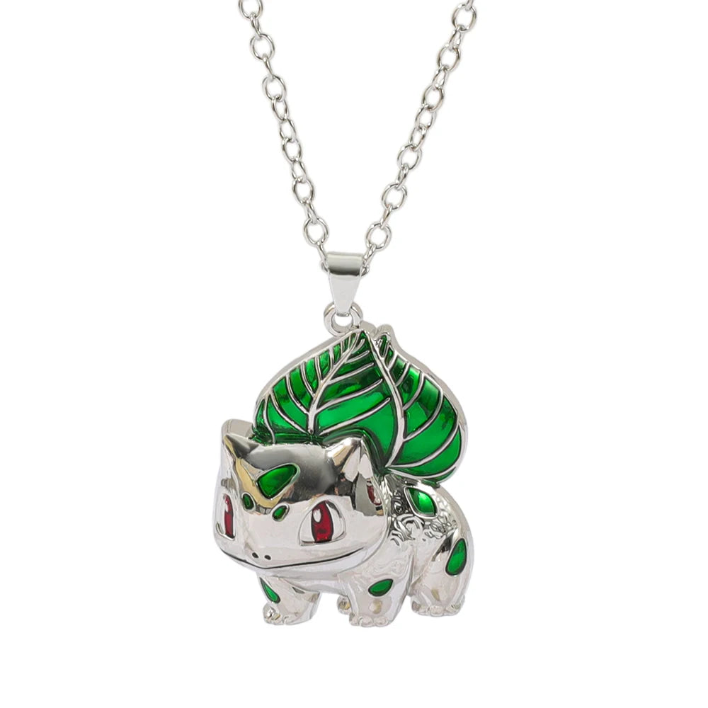 1PC Cute Q Version Character Necklace Alloy Charmander Bulbasaur Jewelry Pendant for Fans Holiday Gifts Jewelry Accessories