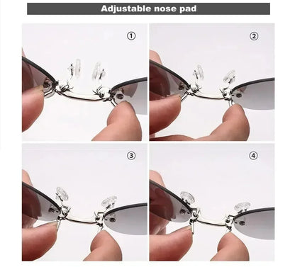  VIEWRING1-2PCS Clip On Nose Glasses Round Rimless Matrix Morpheus Sunglasses Mini Frameless Vintage Men Eyeglasses