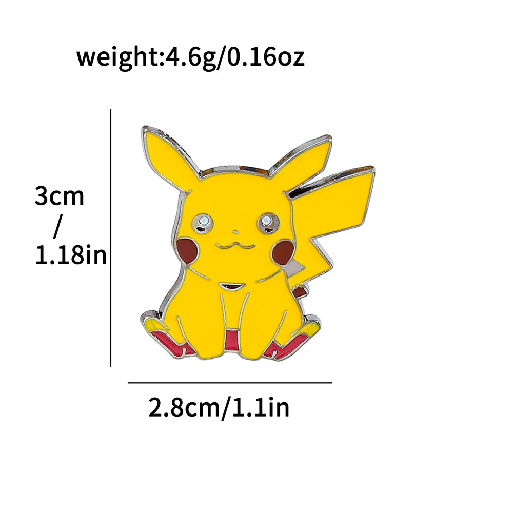 Anime Pikachu Squirtle Enameled Brooch Pin - Pokemon Lapel Badge Jewelry Accessory for Clothing And Backpacks