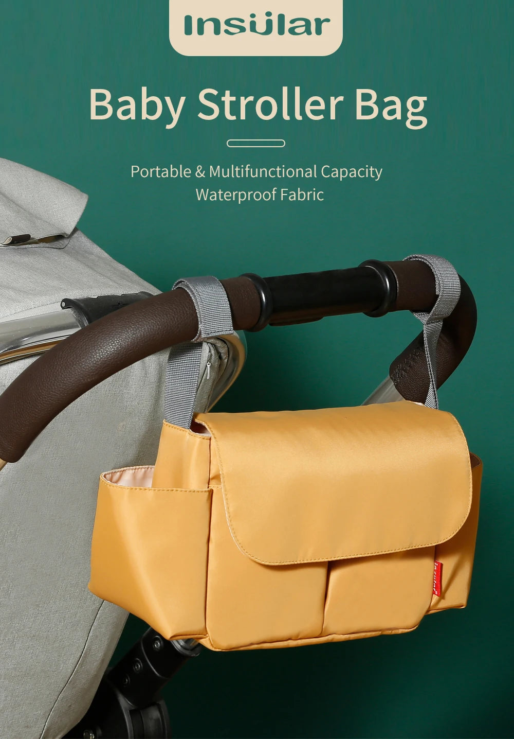 Baby Stroller Bag Pram Organizer Accessories Stroller Cup Holder Cover Trolley Organizer Pouch Travel Accessories