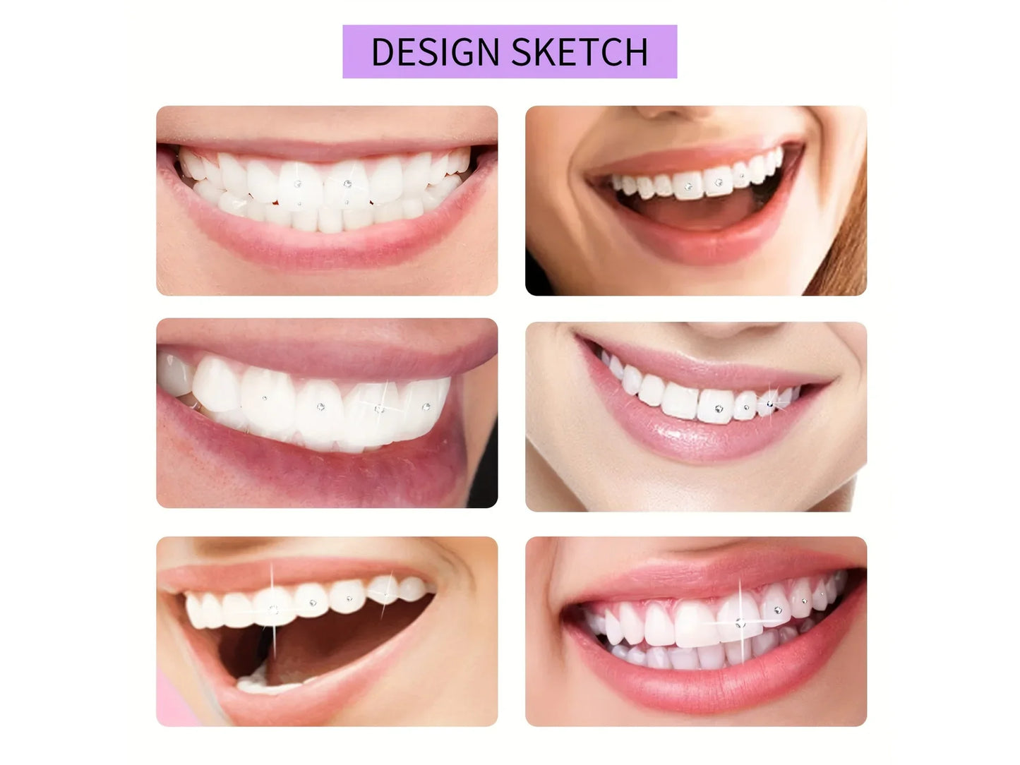 Tooth Jewelry Kit DIY Teeth Gems Kit With Glues & Light Teeth Clear Precious Stone Jewelry Decoration Glittering Tooth Gem Kit