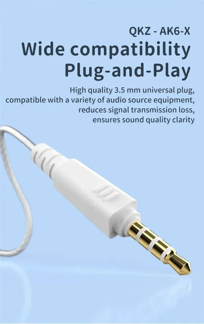 QKZ CK5 FiLe Wired Earphone with Microphone HiFi Music Earphone Professional Gaming And Sports Noise Cancelling Headphones