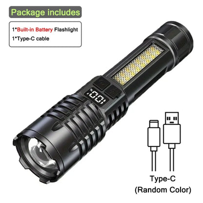 1600000 LM Super Bright Flashlight USB Rechargeable LED Long Range Tactical Torch Outdoor Waterproof Camping Fishing Lantern