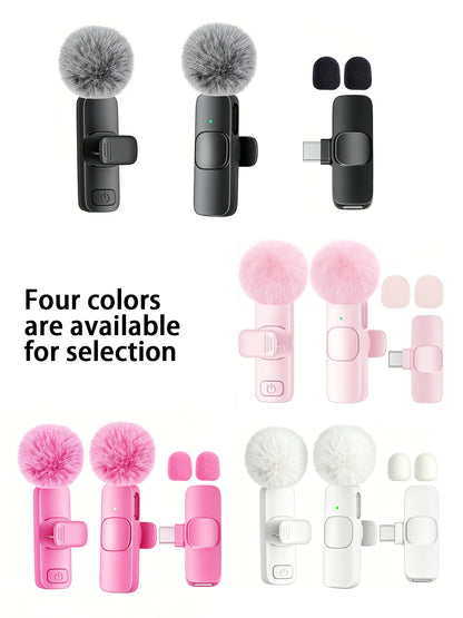 Type-C Port Professional Wireless Lavalier Microphone for Smartphones, Computers and Cameras, Plug and Play