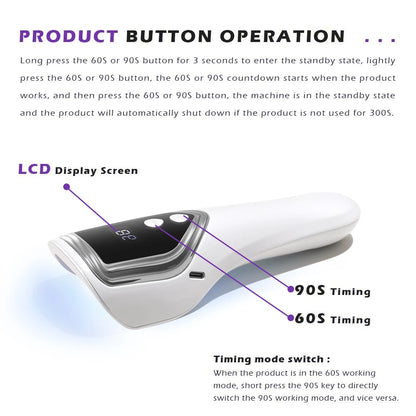 LINMANDA Handheld UV LED Nail Lamp USB Rechargeable Mini Manicure Lamp Nail Dryer With 5 Lamp Beads Quick Drying Gel Nail Polish