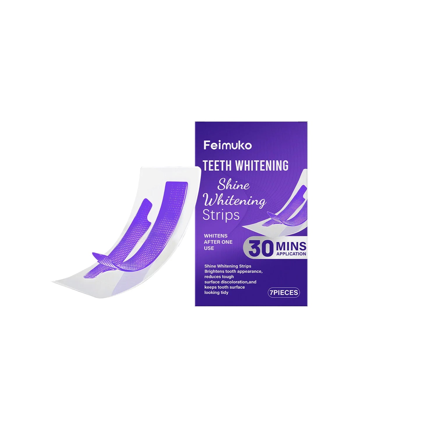 Purple Glossy Tooth Strips Gentle Care for Shiny Teeth, Cleans Stains, Easy-to-Use Tooth Strips