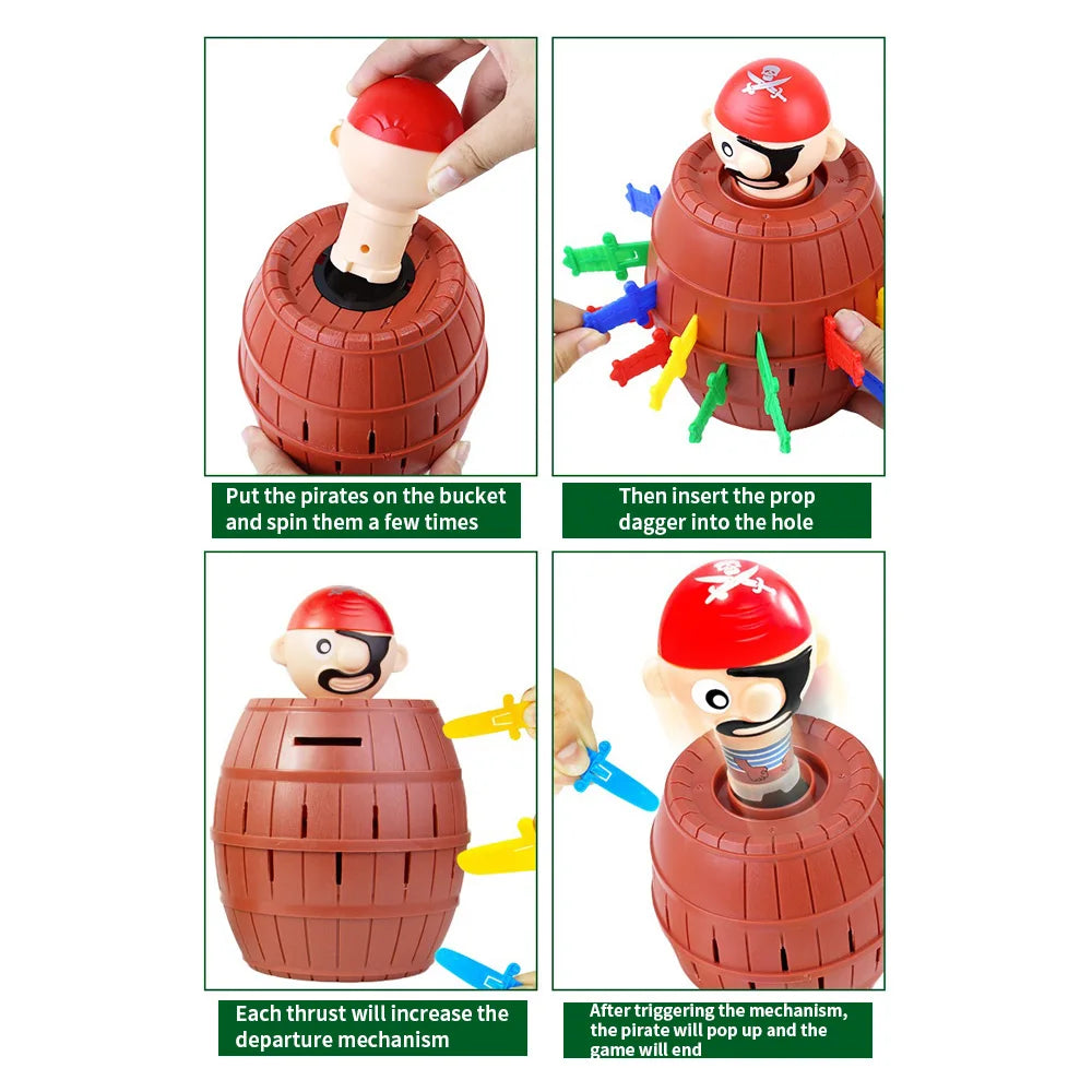 Pirate Bucket - Mr. Sword Bucket - Interactive Board Game, Mock and Trick Game - Trick Pirate Bucket, New and Unique Trick Game