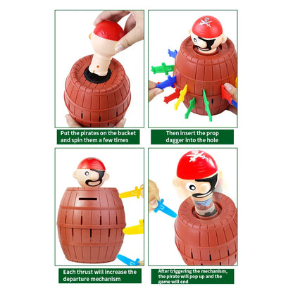 Pirate Bucket - Mr. Sword Bucket - Interactive Board Game, Mock and Trick Game - Trick Pirate Bucket, New and Unique Trick Game