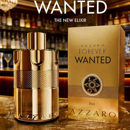 Azzaro Forever Wanted Men's Durable perfume, 3.4 oz. 100 ml luxurious wood amber tone, showing eternal charm