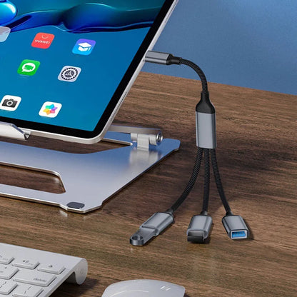 USB Splitter Cable Hub USB Male to 3 USB 2.0 Female Extension Cord, USB Port Hub Data Power Split Adapter 28cm/11.02in