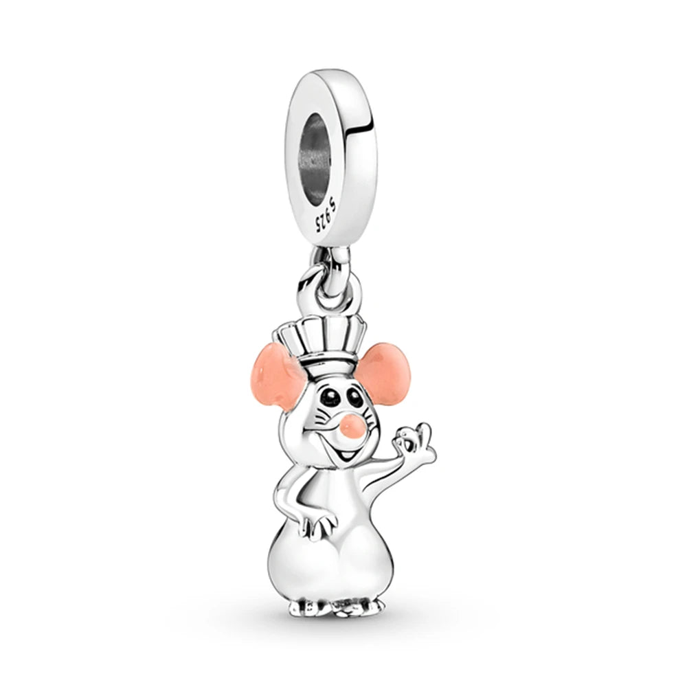 Hot Sell MINISO Disney 925 Sterling Silver Animals Mobilization Charms Beads Hot Original Bracelet DIY Jewelry Women Pendant