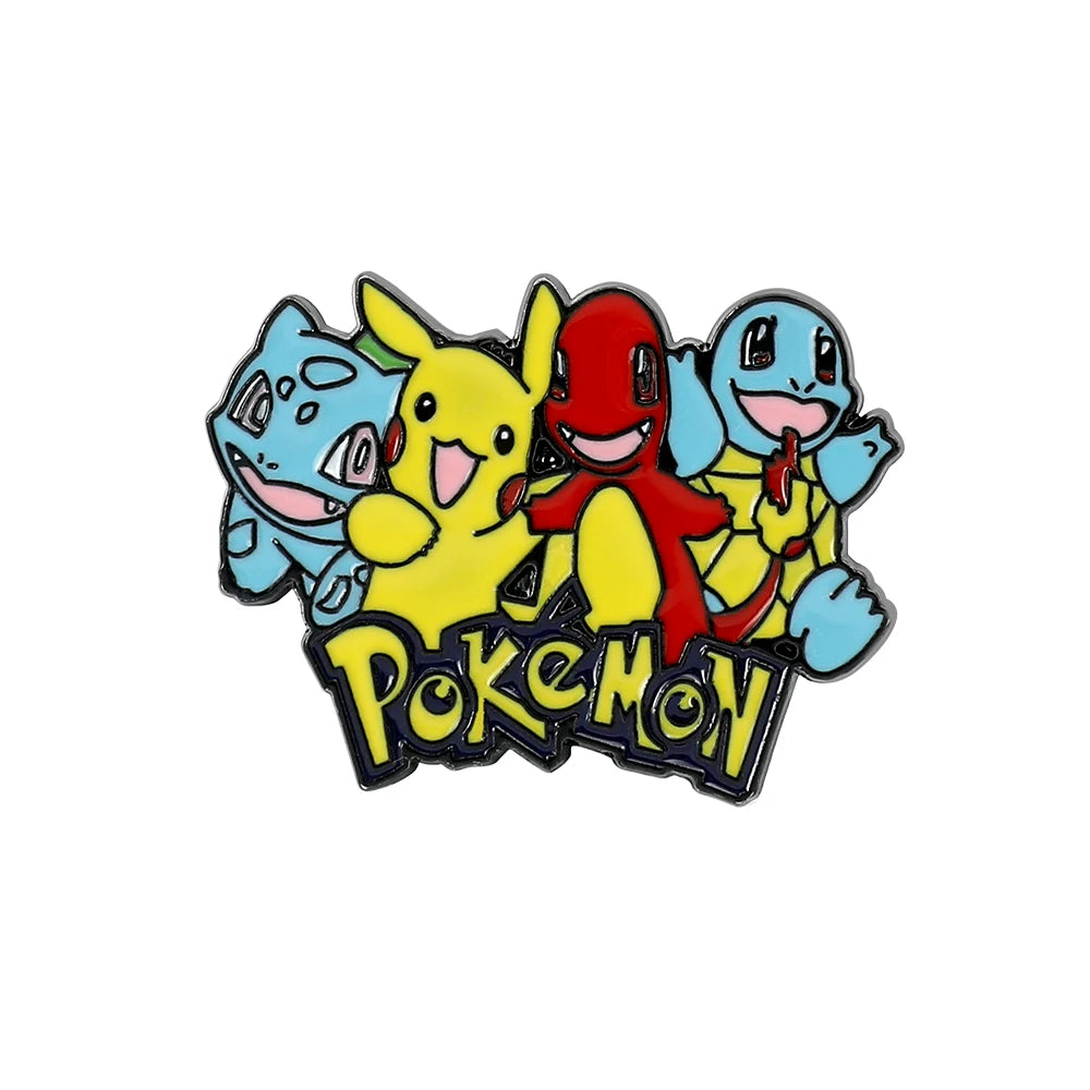 Pokemon Pikachu Game Console Enamel Pins Badges Brooches Japanese Anime Squirtle Funny Punk Denim Jacket Badge Lapel Pin Friend