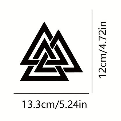 1PC Interlocking Triangle Vinyl Sticker - Black/Red/White Waterproof Self-Adhesive for Car, Laptop, Phone & DIY Decor