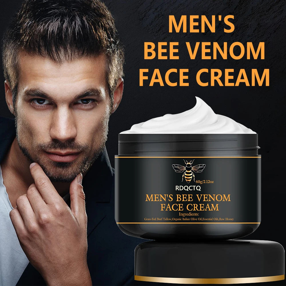 RDQCTQ Men's Bee venom Wrinkle Remover Face Cream Firming Lifting Anti Aging Fade Fine Lines Moisturizing Skin Care